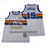 Canotte Denver Nuggets Carmelo Anthony NO 15 Mitchell & Ness 2003-04 bianco